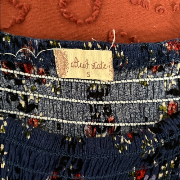 Floral Navy Off the Shoulder Summer Dress - Picture 3 of 7